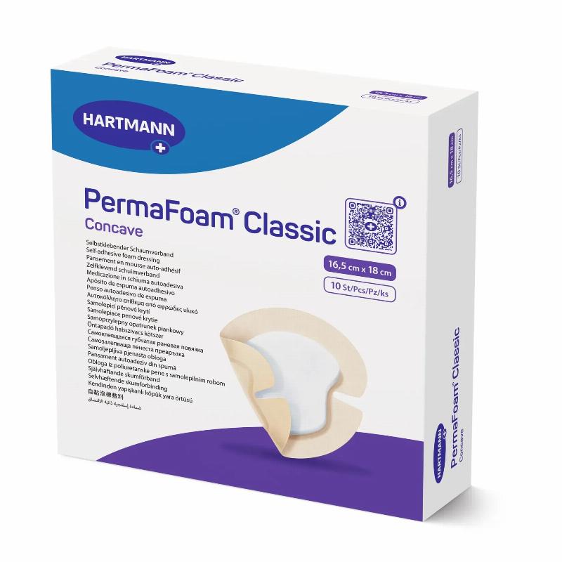 Самоклеюча губчаста пов'язка PermaFoam® Classic Concave 16.5см x 18см 10шт